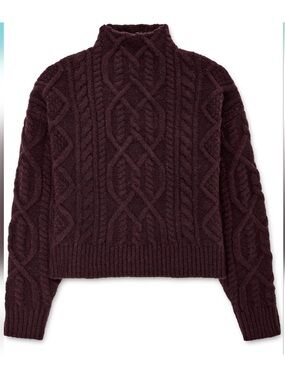 Ugg Women's Janae Fig Cable Knit Wool Blend Sweater Size M